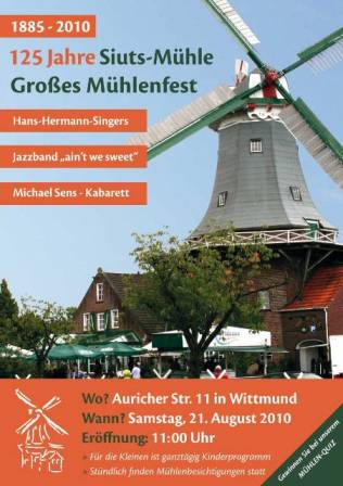 Plakat zur Mühlenfest 2010